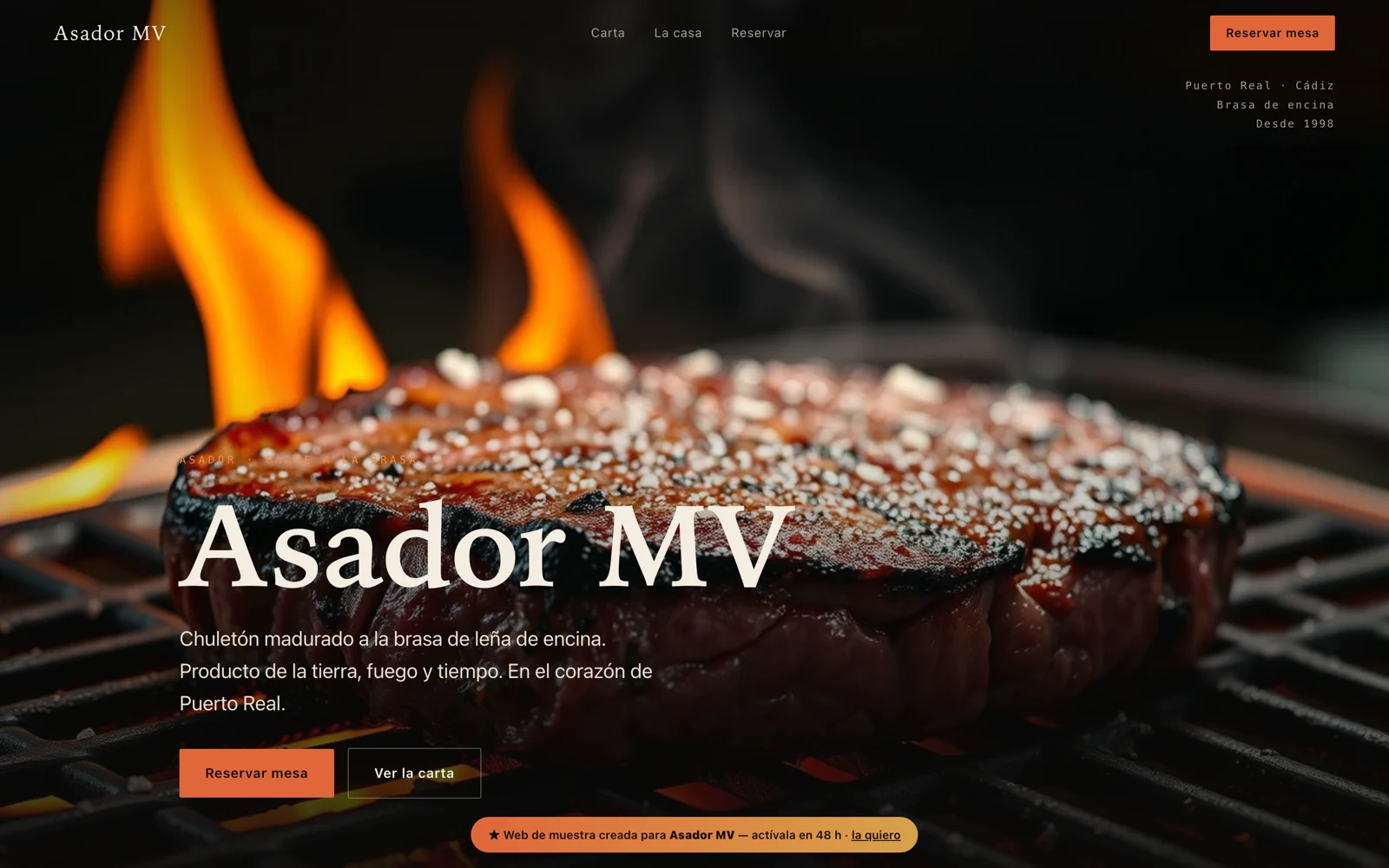 Web de restaurante creada por TRESAAA