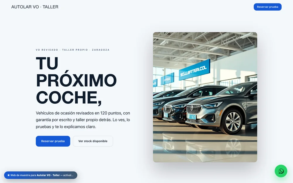 Autolar VO · Taller — Compraventa de vehículos de ocasión y taller de reparación